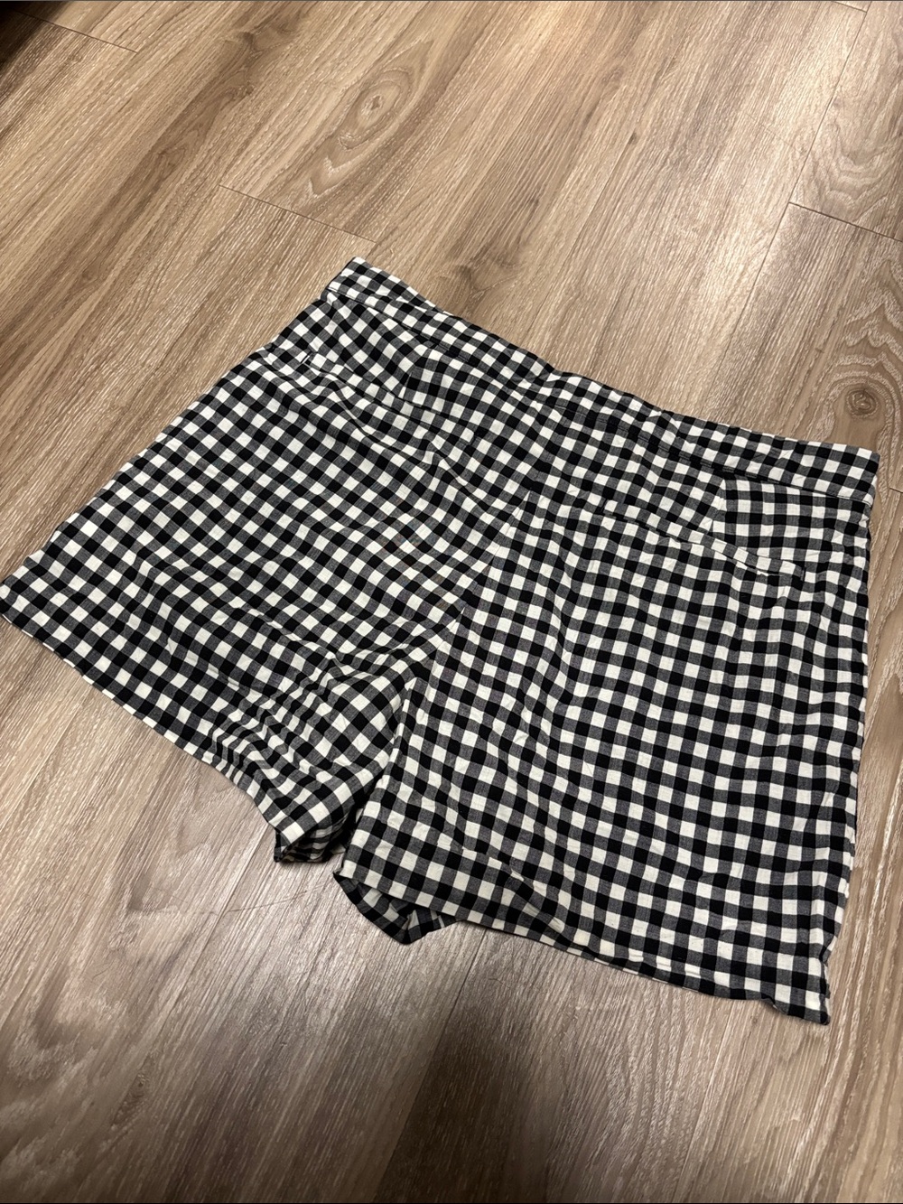 Madewell Mini Gingham Skort Size 14 Black and White Preppy Punk Wool Blend - Picture 5 of 7